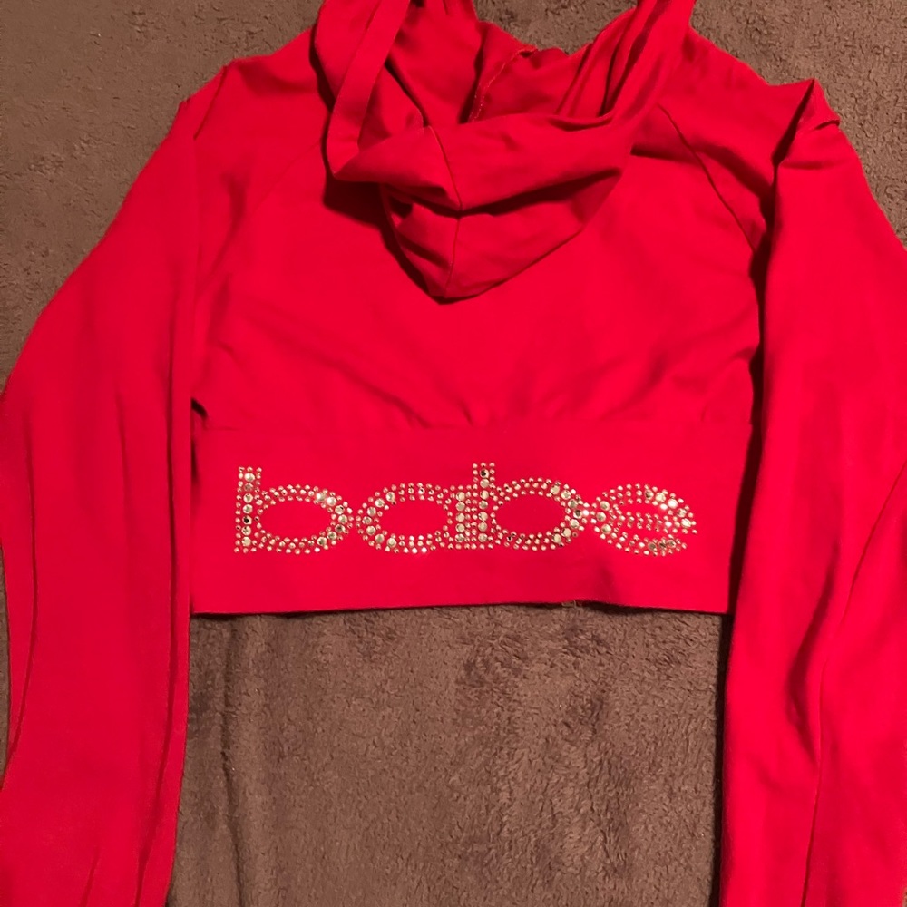 Babe rhinestone Croptop zip up